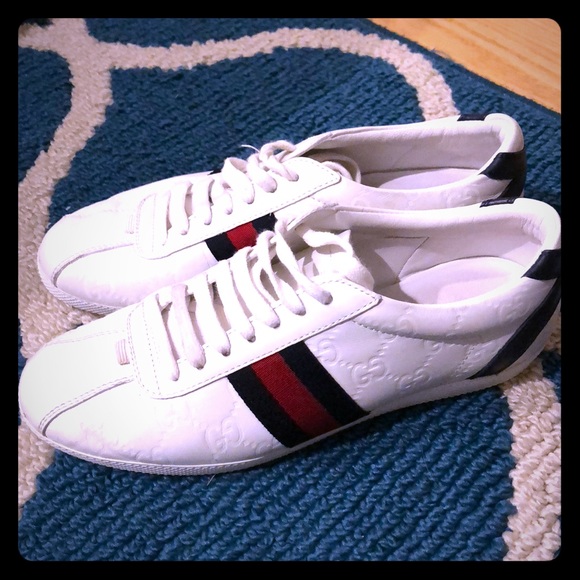 pink and white gucci shoes